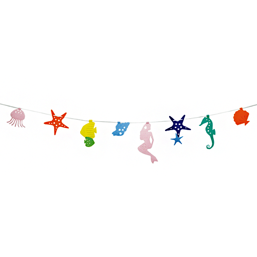 フェルトのパーティーガーランド マーメイド 人魚 魚 海 ヒトデ(1.2m)【ガーランド・バナー】
