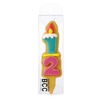 クッキーナンバーキャンドル 1/2 【お誕生日・ファーストバースデー】 【パーティーキャンドル】